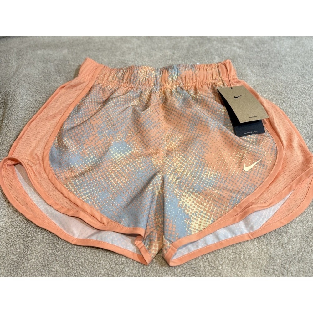 Women's Nike Running Midrise Shorts XS Multicolor Coral Design . NWT